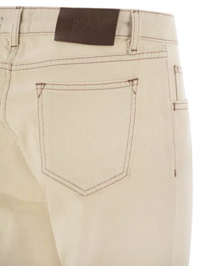 Fay Beige 5-pocket Trousers In Neutral