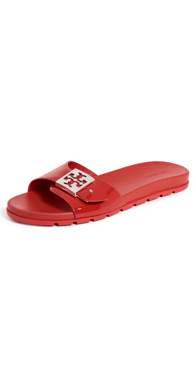 Tory Burch Buckle Slide Sandal In Red