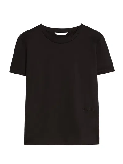 Max Mara Woman T-shirt Black Size L Cotton, Elastane In Blue