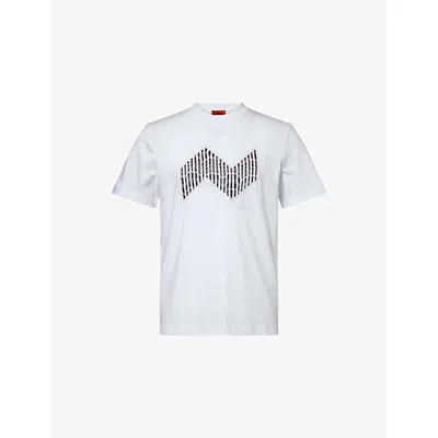 Missoni Short Sleeve T-shirt With Geometric Zigzag Insert And Logo