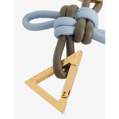 Bottega Veneta Womens Triangle Knot Leather And Metal Keyring Cypress-ice-gold