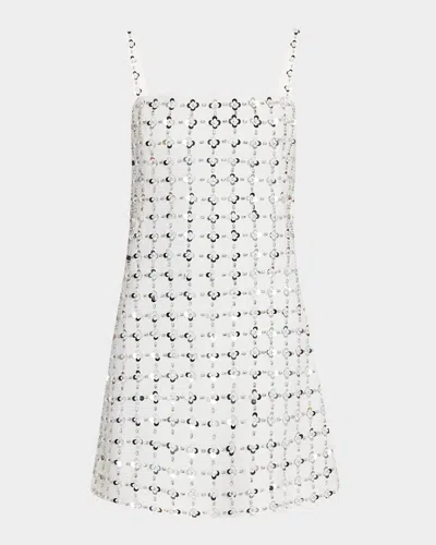 Simkhai Ziva Metallic Floral Embellished Dress In White Multi
