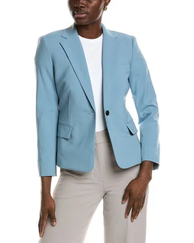 Theory 1-button Slim Wool-blend Jacket In Blue