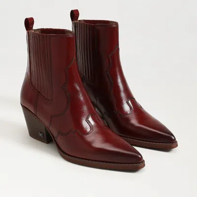 Sam Edelman Women's West Leather Booties In Burgundy