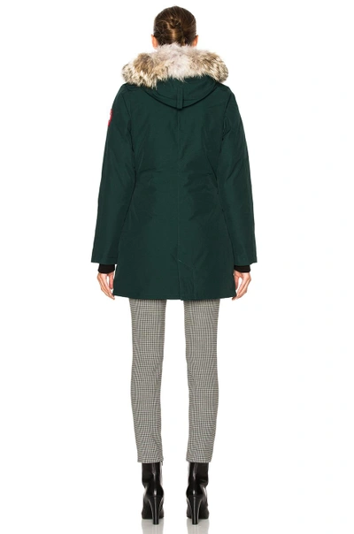 Shop Canada Goose Victoria Parka With Coyote Fur In Green. In Alonquin Green