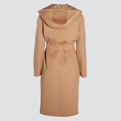 Gucci Women Gg Wool Reversible Coat In Brown