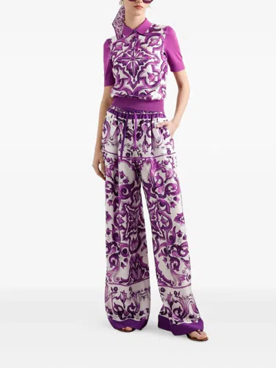 Dolce & Gabbana Majolica-print Twill Trousers