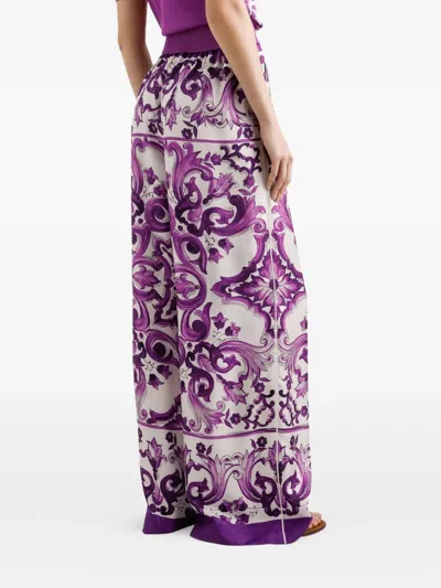Dolce & Gabbana Majolica-print Twill Trousers