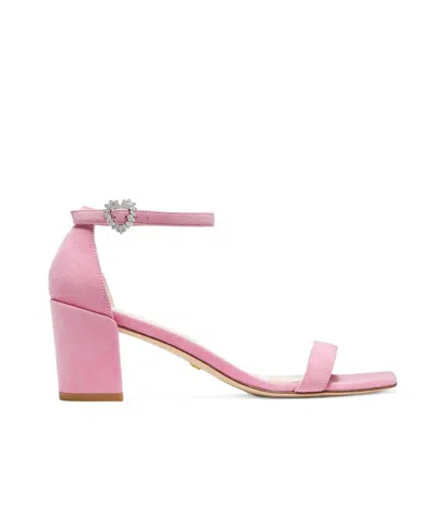 Stuart Weitzman Simple Heart Crystal-heart-embellished Sandals