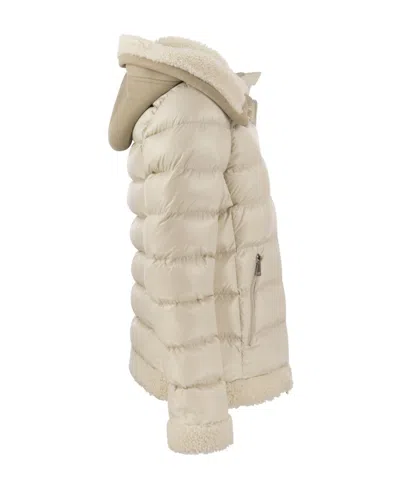 Moncler Guichard Shearling-trim Jacket In Neutral