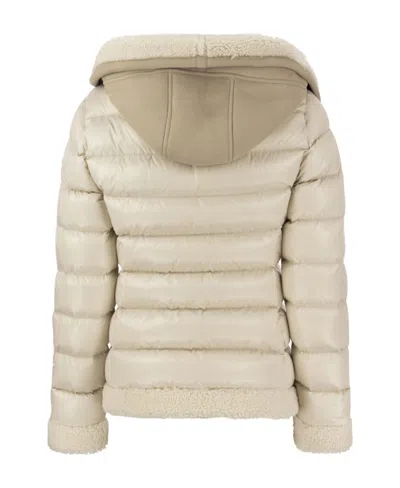 Moncler Guichard Shearling-trim Jacket In Neutral