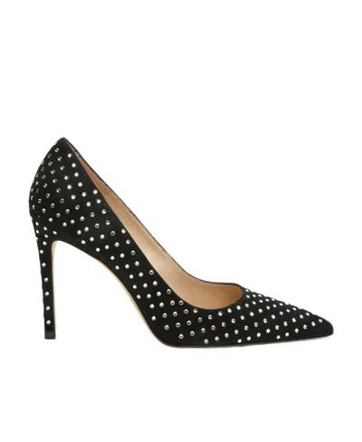 Stuart Weitzman Crystal-embellished Pointed-toe Pumps In Black
