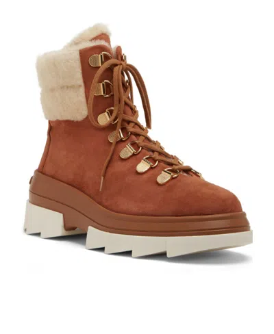 Stuart Weitzman Lacing Short Boots In Brown