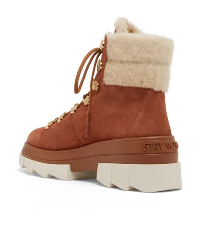 Stuart Weitzman Lacing Short Boots In Brown