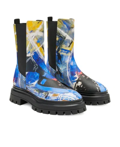 Stuart Weitzman X Kidsuper 50mm Bedford Artwork Lug-sole Chelsea Boots