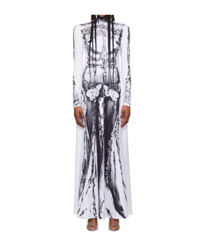 Jean Paul Gaultier Paris Graphic-pattern Stretch-woven Maxi Dress