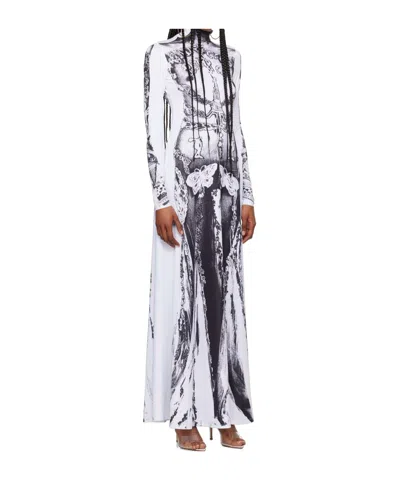 Jean Paul Gaultier Paris Graphic-pattern Stretch-woven Maxi Dress