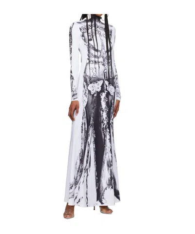 Jean Paul Gaultier Paris Graphic-pattern Stretch-woven Maxi Dress