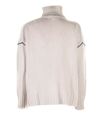 Woolrich Oversized Turtleneck Sweater In White