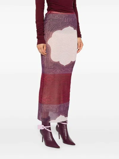 Jean Paul Gaultier Graphic-print Pencil Skirt In Multi