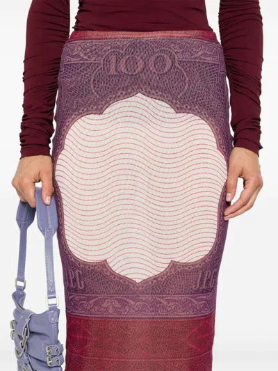 Jean Paul Gaultier Graphic-print Pencil Skirt In Multi