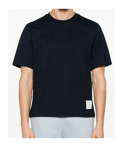 Thom Browne Oversized Cotton T-shirt In Blue