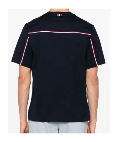 Thom Browne Oversized Cotton T-shirt In Blue