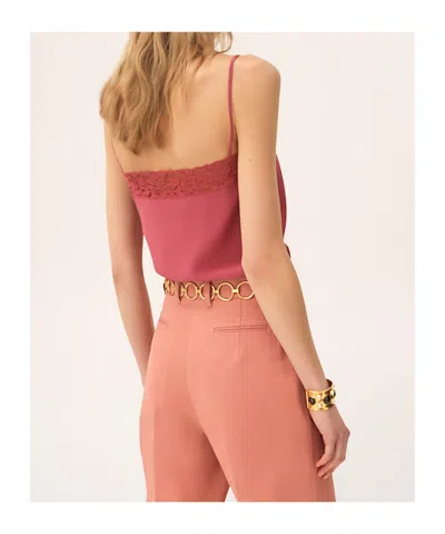 Chloé Lace-trimmed Camisole Top In Brown