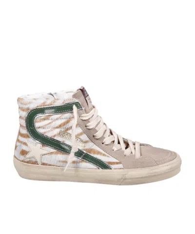Golden Goose High-top Sneakers With Zebra-print Leather And Suede Accents