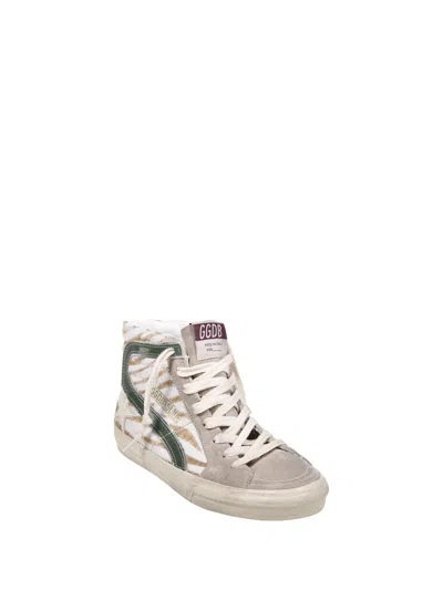 Golden Goose High-top Sneakers With Zebra-print Leather And Suede Accents