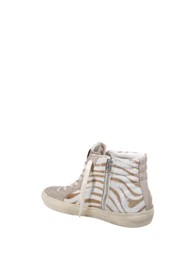 Golden Goose High-top Sneakers With Zebra-print Leather And Suede Accents