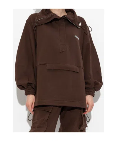 Attico Cotton Sweatshirt Logo 251wcb00091jjf007a R Attic 204 In Brown