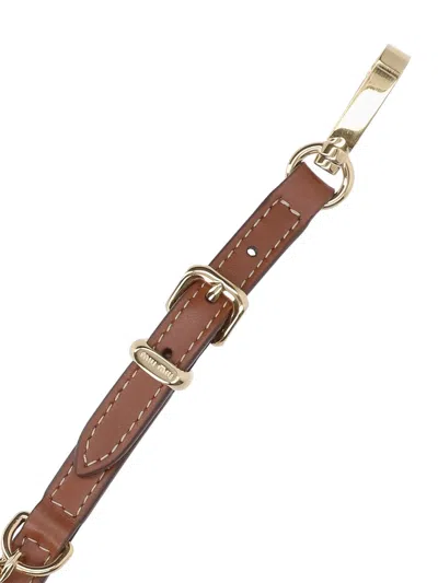 Miu Miu Women Tamaris Leather Cord And Metal Trick Keyring In Multi