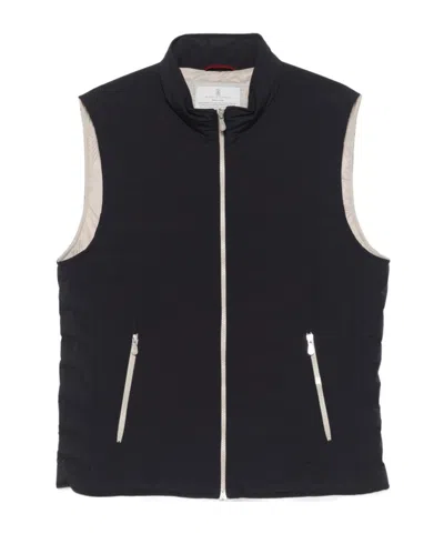 Brunello Cucinelli Men Lightweight Padded Vest In Blue