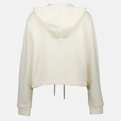 Moncler Full Zip Hoodie With Adjustable Drawstring In Neutral