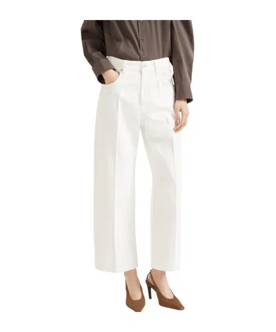 Brunello Cucinelli 'square Pocket' Jeans With Rivets In White