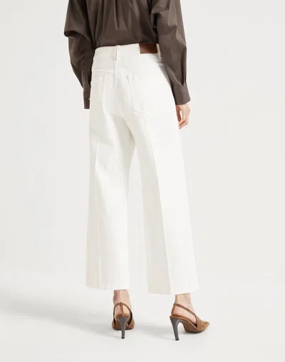 Brunello Cucinelli 'square Pocket' Jeans With Rivets In White