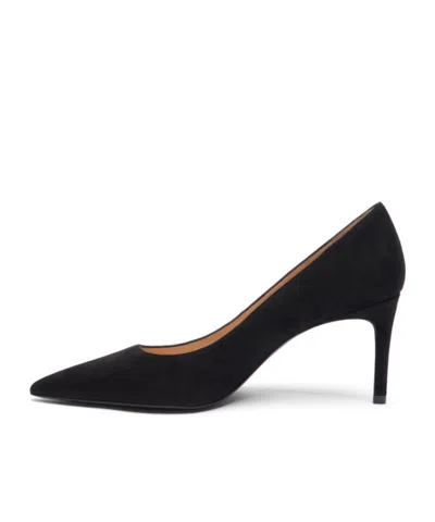 Stuart Weitzman Anny 70 Pointed-toe Suede Court Shoes In Black