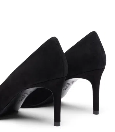Stuart Weitzman Anny 70 Pointed-toe Suede Court Shoes In Black