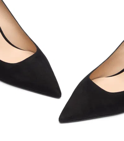 Stuart Weitzman Anny 70 Pointed-toe Suede Court Shoes In Black