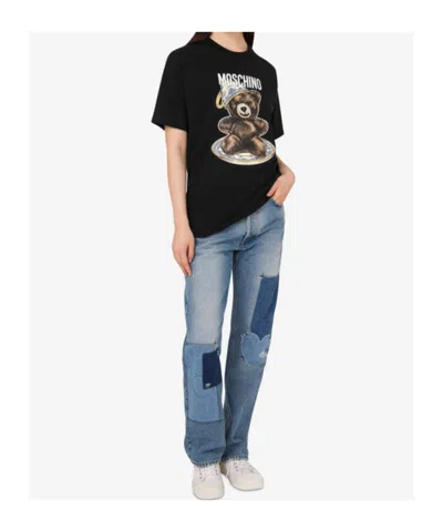 Moschino Teddy Bear Crewneck T-shirt In Black