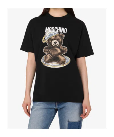 Moschino Teddy Bear Crewneck T-shirt In Black