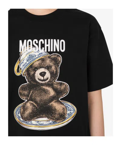 Moschino Teddy Bear Crewneck T-shirt In Black
