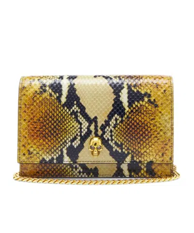 Alexander Mcqueen Mcqueen Small Skull Python Print Leather Shoulder Bag