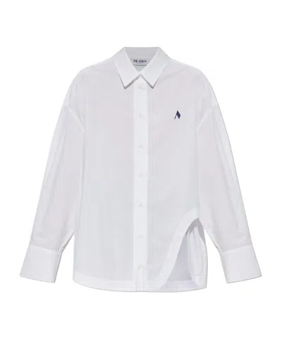 Attico Oversized Cotton Shirt Long Sleeves Collar In White