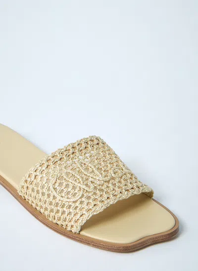 Chloé Women Logo Motif Slides In Green