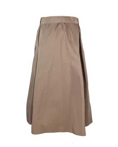 Weekend Max Mara Max Mara Weekend Taffeta Midi Skirt In Brown