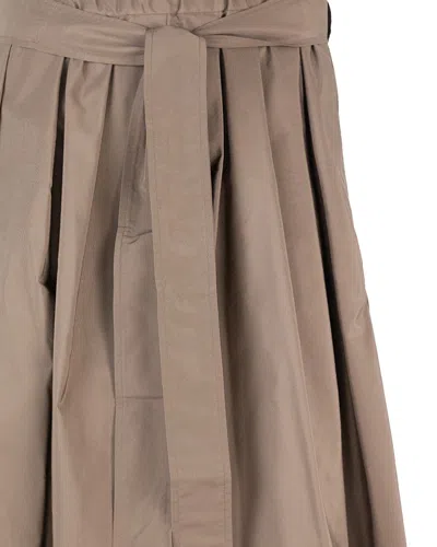 Weekend Max Mara Max Mara Weekend Taffeta Midi Skirt In Brown