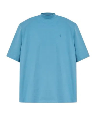 Attico Light Blue Cotton T-shirt In Blue