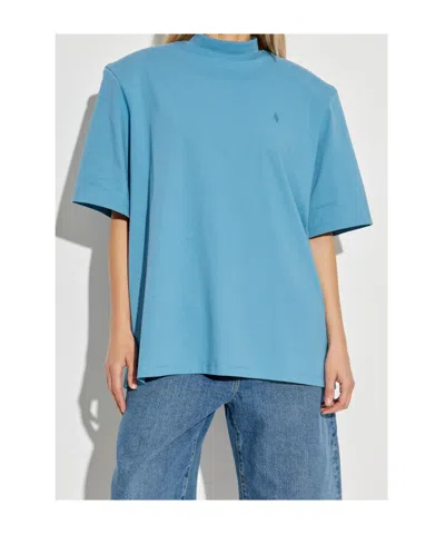 Attico Light Blue Cotton T-shirt In Blue